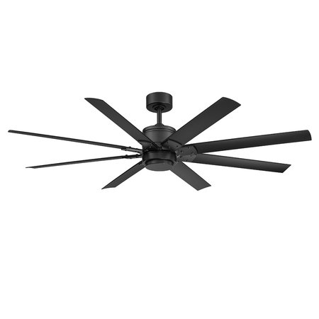 Modern Forms Renegade 8-Blade Smart Ceiling Fan 66in Matte Black with 3000K LED Light Kit and Remote Control FR-W2001-66L